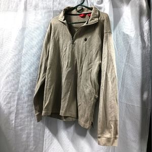 Izod Quarter Zip Men's Tan Pullover  Size Xlarge